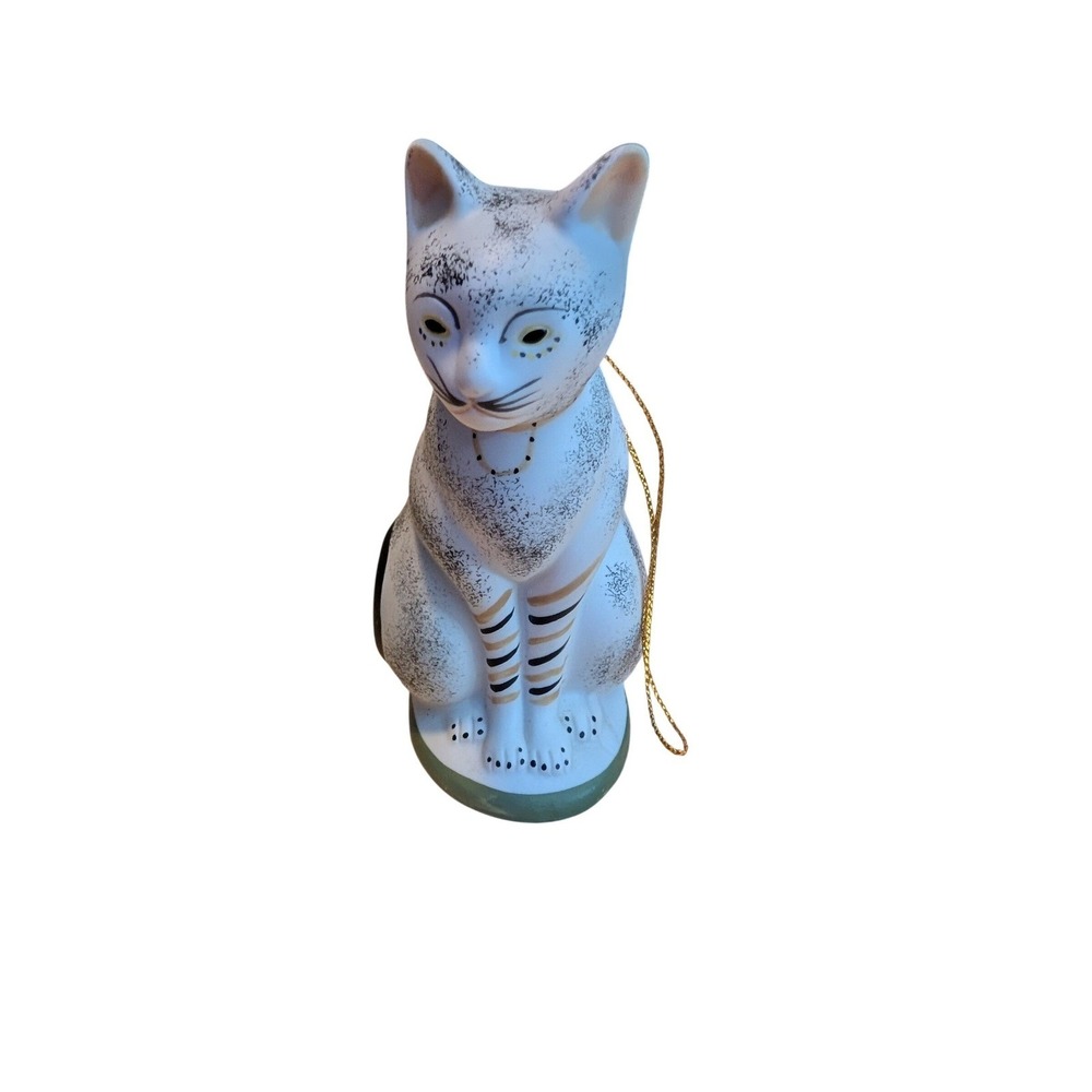 Vintage 1993 MoMA Museum of Modern Art Ceramic Cat Ornament White Figurine